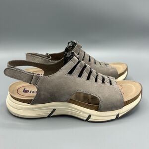 Bionica Olanda Womens Leather Wedge Sandals Lace Up Open Toe Size 9.5M